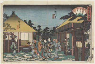 Tagawaya przed świątynią O_onji, ok. godz. 1835-1842 autorstwa Utagawa Hiroshige