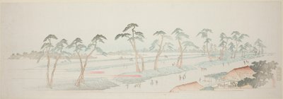 Takada Riding Grounds (Takada Baba), z serii „Trzynaście widoków na okolice Edo” autorstwa Utagawa Hiroshige