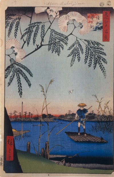 Rzeka Ayase i Kanegafuchi Sto słynnych widoków Edo, 1856-1858 autorstwa Utagawa Hiroshige