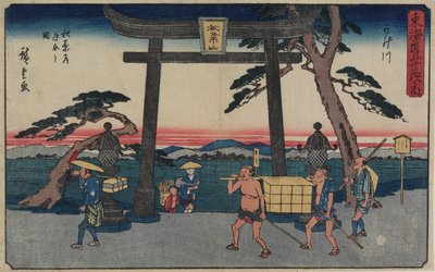 Widelec Akiby w Kakegawie, 1843-1847 autorstwa Utagawa Hiroshige