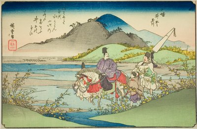 Rzeka Ide Jewel w prowincji Yamashiro (Yamashiro Ide no Tamagawa), z serii „Sześć rzek klejnotów w różnych prowincjach (Shokoku Mu Tamagawa)” autorstwa Utagawa Hiroshige