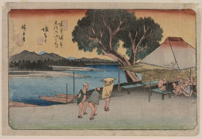 Sześćdziesiąt dziewięć stacji autostrady Kiso: Shionata autorstwa Utagawa Hiroshige