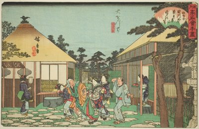 Te Tagawa i inni członkowie uranu F Teoria Daionji (przed Daionji, Tagawaya), z serii „Fa sieci mniej innych uranu Edo (seria rewizji starej nazwy Edo)” autorstwa Utagawa Hiroshige