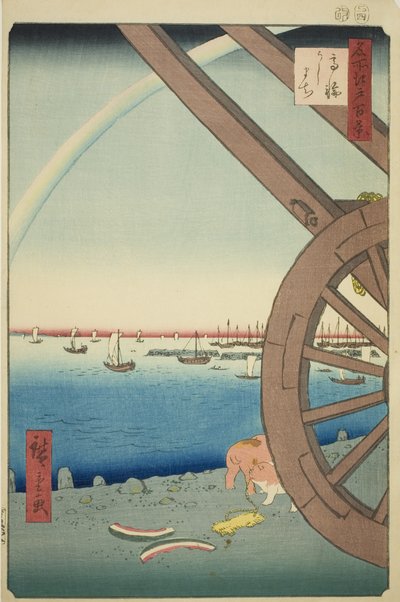 Ushimachi w Takanawa (czeka na bydło w Takanawie), z te serie” autorstwa Utagawa Hiroshige