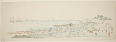 Widok na wzgórze Goten (Gotenyama no zu), z cyklu „Trzynaście widoków okolic Edo” autorstwa Utagawa Hiroshige