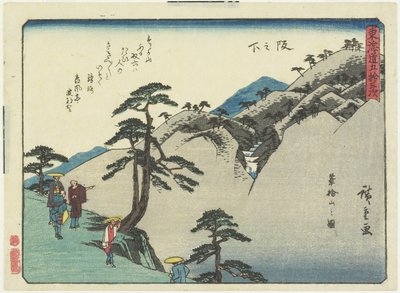 Widok na górę Fudesaka w Sakanoshita, 1837-1844 autorstwa Utagawa Hiroshige