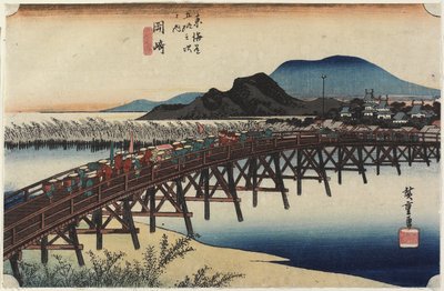 Yahagi B Ri dge, Okazaki, ok. godz. 1833 autorstwa Utagawa Hiroshige