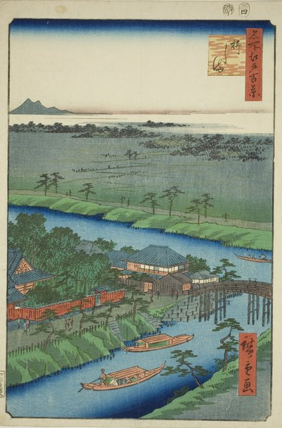 Yanagishima, z serii „Ridge dre d fan net s views of Edo (Sto słynnych widoków Edo)” autorstwa Utagawa Hiroshige