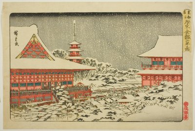 Targi na koniec roku w świątyni Kinryuzan w Asakusa (Asakusa Kinryuzan toshi no ichi), z serii „Słynne miejsca we wschodniej stolicy (Toto meisho)” autorstwa Utagawa Hiroshige