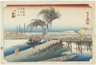 Yokkaichi-widzialna rzeka, ok. godz. 1833 autorstwa Utagawa Hiroshige