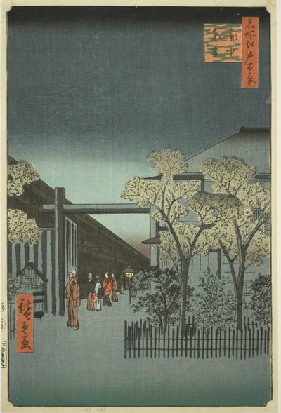 Yoshiwara Wyczułem Kurta rs at Dawn (każdy Chu Shinonome), z serii „Ridge dre d fa net s views of Edo (Sto słynnych widoków Edo)” autorstwa Utagawa Hiroshige