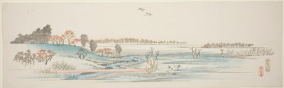 Yuhigaoka, z serii bez tytułu słynnych widoków przedmieść Edo autorstwa Utagawa Hiroshige