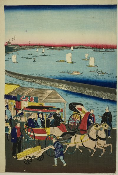 Jestem ze słońcem i jestem z Tsuyamą. autorstwa Utagawa Hiroshige III