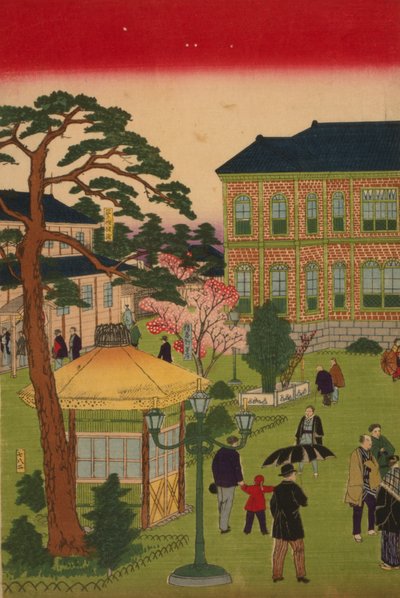 Druga krajowa wystawa przemysłowa w Ueno Park autorstwa Utagawa Hiroshige III