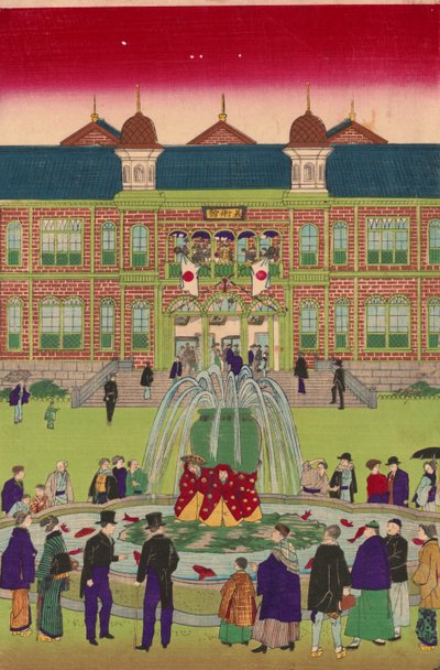 Druga krajowa wystawa przemysłowa w Ueno Park autorstwa Utagawa Hiroshige III