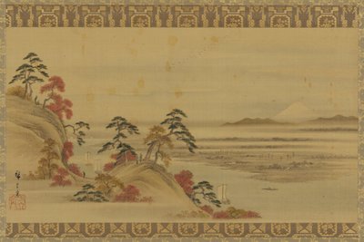 Krajobraz rzeczny: czerwone liście i góra Fuji, okres Edo, połowa XIX wieku. autorstwa Utagawa Hiroshige II