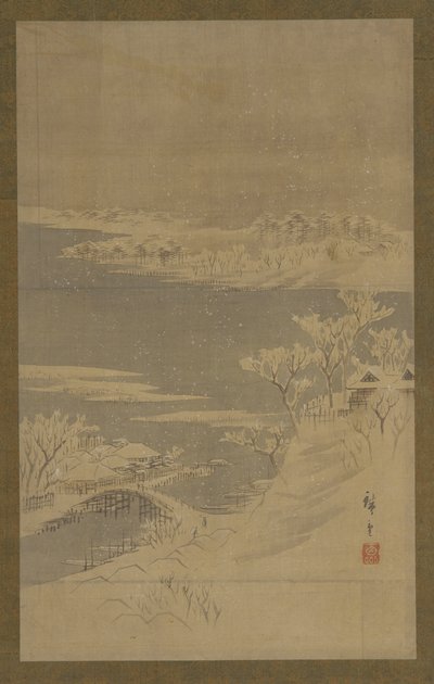 Pejzaż zimowy, połowa XIX wieku. autorstwa Utagawa Hiroshige II
