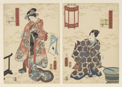Rozdział 42, perfumowany książę Trwałe wrażenia z późnej kolekcji Genji (tytuł serii) autorstwa Utagawa Kunisada (I)