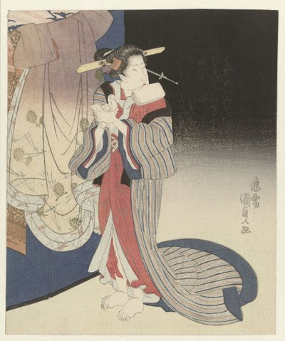 Kurtyzana przygotowuje się na noc autorstwa Utagawa Kunisada (I)