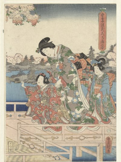 Wiosenny bankiet dla wschodniego Genji Azuma Genji hana no yuen (tytuł na obiekcie) autorstwa Utagawa Kunisada (I)