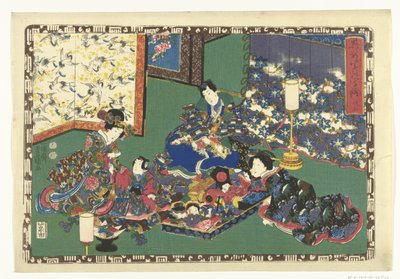 Rozdział 23 Prawdziwe obrazy Wspaniałego Księcia (tytuł serii) Sono sugata Hikaru no utsushi-e (tytuł serii na obiekcie) autorstwa Utagawa Kunisada (I)