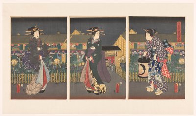 Zajazd Irissen Boei zensei hanashobu no zu autorstwa Utagawa Kunisada (I)