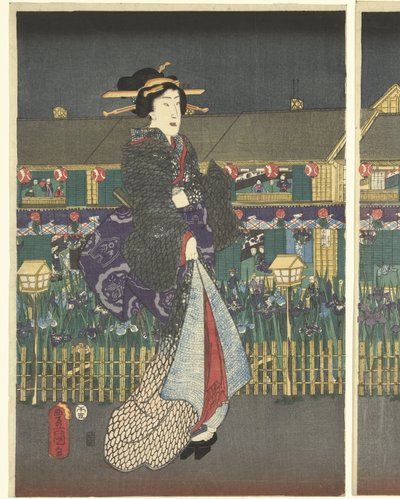 Irysy w pełnym rozkwicie autorstwa Utagawa Kunisada (I)