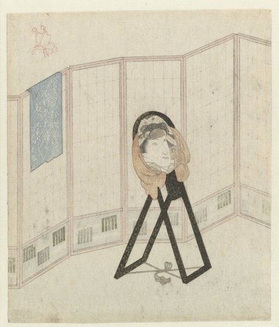 Lustro przy przegrodzie pokoju autorstwa Utagawa Kunisada (I)
