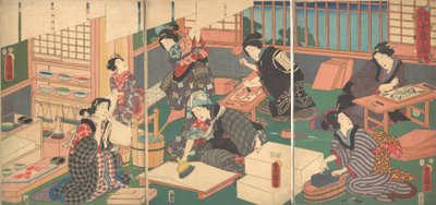 Rzemieślnicy, z cyklu Aktualna parodia czterech klas, XIX w., XIX w. autorstwa Utagawa Kunisada