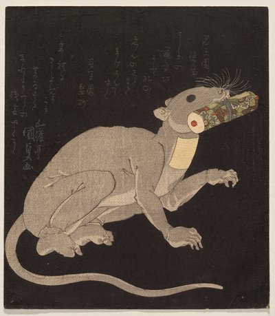 Ichikawa Danjar? VII w stroju szczura, trzymający magiczny zwój autorstwa Utagawa Kunisada