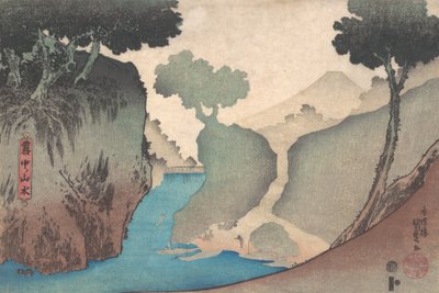 Krajobraz we mgle, połowa XIX w., połowa XIX wieku. autorstwa Utagawa Kunisada