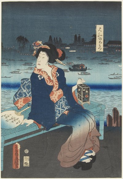 Kurtyzana Omitsu z domu Yamato, kwiecień 1862. autorstwa Utagawa Kunisada