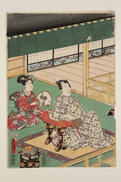 Piąty miesiąc (Satsuki) (kolorowy drzeworyt) autorstwa Utagawa Kunisada
