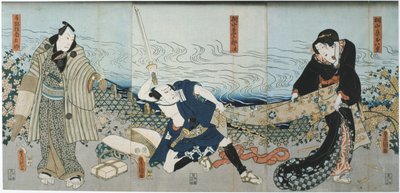 Scena teatralna, 1844 autorstwa Utagawa Kunisada