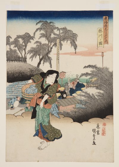 Widok Fujikawy (postać Fujikawy) autorstwa Utagawa Kunisada