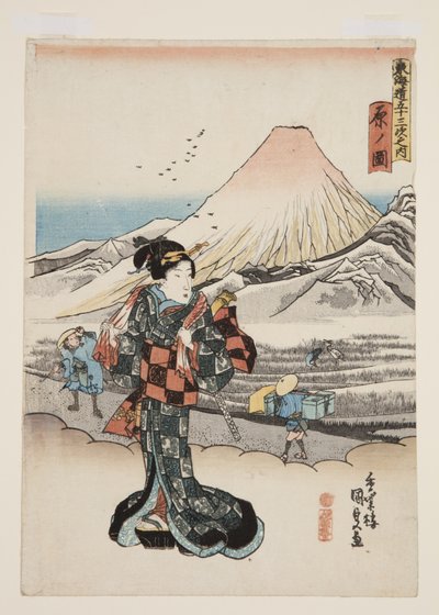 Widok Hara (Hara no zu) (kolorowy drzeworyt) autorstwa Utagawa Kunisada