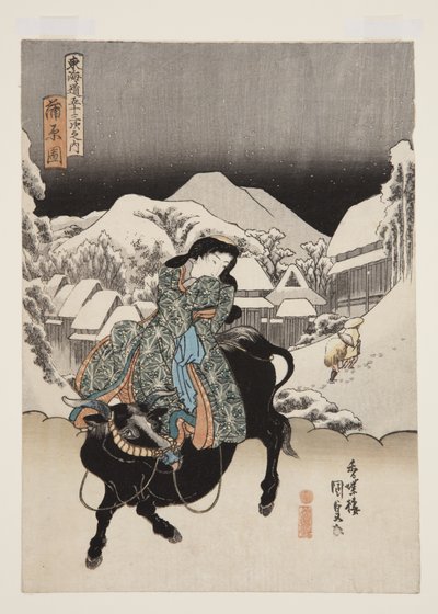 Widok Kanbary (Kanbara zu) (kolorowy drzeworyt) autorstwa Utagawa Kunisada