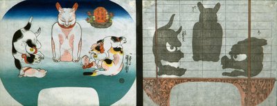 Koty: chiński lew świątynny autorstwa Utagawa Kuniyoshi