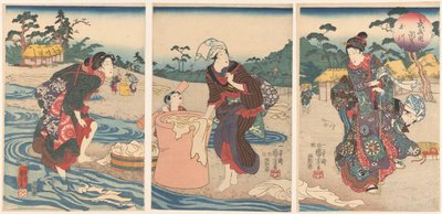 Decho Farmer Inde Production Musashi Musashikuni Chofu no Tamagawa autorstwa Utagawa Kuniyoshi