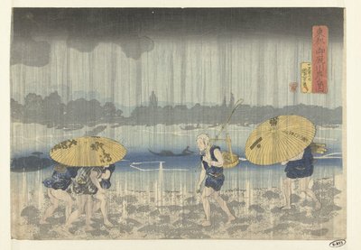 Brzeg rzeki Onmaya we wschodniej stolicy Toto Onmayagashi no zu (tytuł na obiekcie) autorstwa Utagawa Kuniyoshi