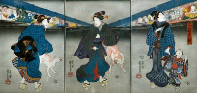 Fes Chibi Wisdom s of Th Ree Monke ys członek Tee ght (gęsta małpa nocna krzątanina) autorstwa Utagawa Kuniyoshi