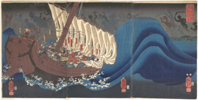 Duchy rodu Taira w zatoce Daimotsu autorstwa Utagawa Kuniyoshi
