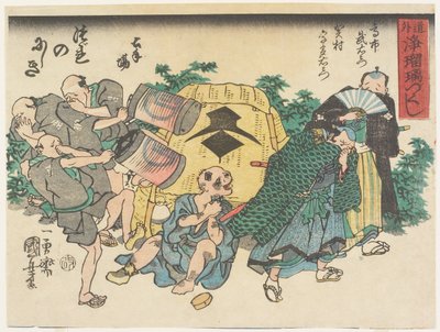 Bóg ubóstwa autorstwa Utagawa Kuniyoshi