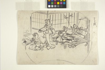 Hataori (tkanie na krośnie) (tusz na papierze) autorstwa Utagawa Kuniyoshi