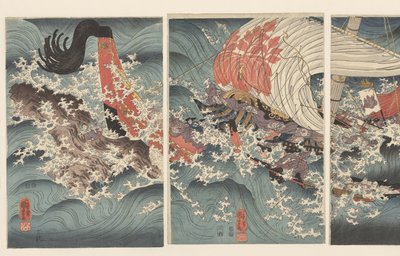 Historia kapitana statku Yojibei. autorstwa Utagawa Kuniyoshi