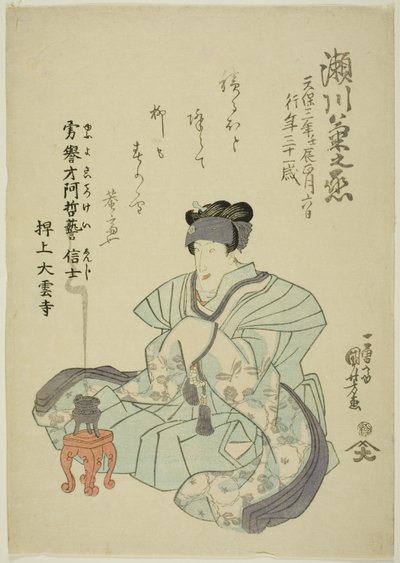 Portret pamiątkowy aktora Segawy Kikunojo V autorstwa Utagawa Kuniyoshi