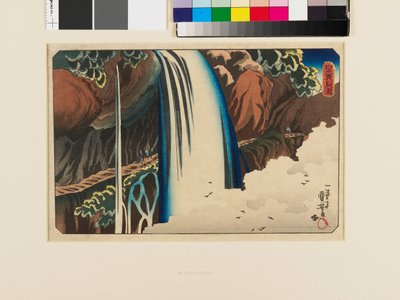 Nikkō. Urami waterfall autorstwa Utagawa Kuniyoshi