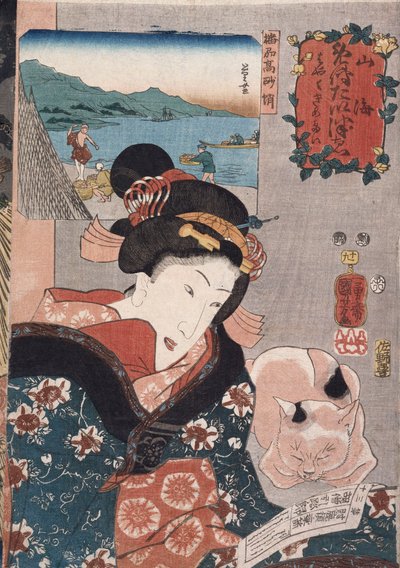 Łowienie ośmiornic w Takasago w prowincji Harima”, z serii „Słynne produkty prowincji” autorstwa Utagawa Kuniyoshi