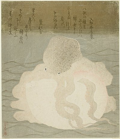 Ośmiornica i muszla autorstwa Utagawa Kuniyoshi