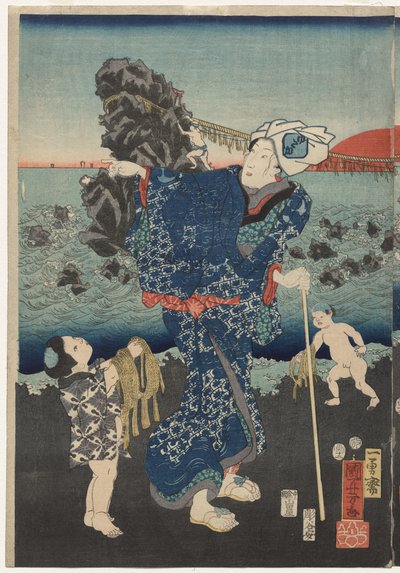 Wschód słońca w zatoce Futami autorstwa Utagawa Kuniyoshi
